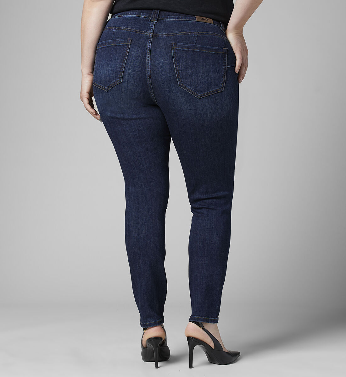 Cecilia Mid Rise Skinny Jeans Plus Size Back